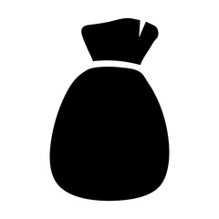 Minimalist bag icon. Black silhouette. Isolated on white