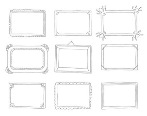 Decorative set template photo frames isolated on white background. Scrapbook concept. These photo frames you can use for kids picture or your love story. Vector illustration.