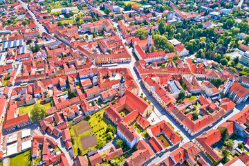 Obraz premium Town of Varazdin historic center aerial view