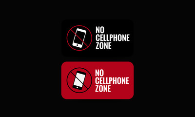 No Cellphone Zone Sticker Sign in Flat Modern Style Design