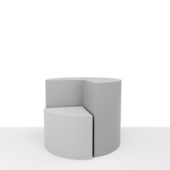 Pie Chart Display. 3D rendering