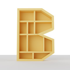 Shelf Letter Concept. 3D rendering