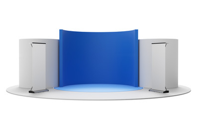 Round Shape Empty Stand, Kiosk Or Booth Ready For Customization