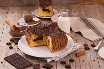 Chocolate cake. 
