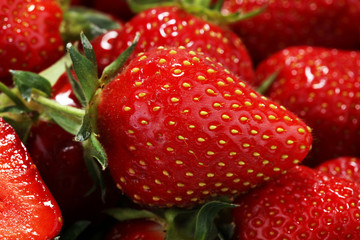 a bunch of raw fresh strawberries