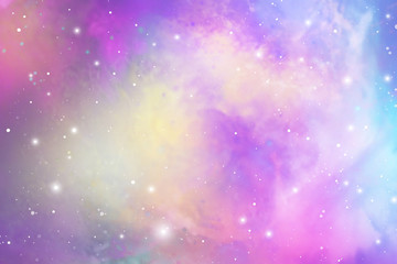 Elegant universe scientific outer space wallpaper. Cosmic light colorful nebula vector background for astronomy or astrology related art. © VeronikaBy