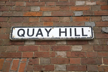 Fototapeta na wymiar Quay Hill Street Sign, Lymington