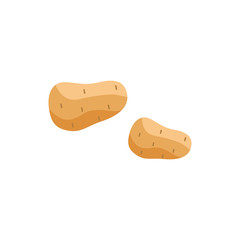 Ripe raw unpeeled potato icon. Green healthy food, vegetable full of vitamins. Fresh nutritions source, dieting and healthy life style symbol. Vector flat illustration isolated