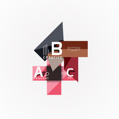 Abstract geometric option infographic banners, a b c steps process