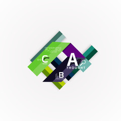 Abstract geometric option infographic banners, a b c steps process