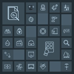 Modern, simple, dark vector icon set with fashion, nature, table, cap, point, internet, position, equipment, soccer, pub, tool, destination, modern, machine, cafe, hand, page, download, light icons