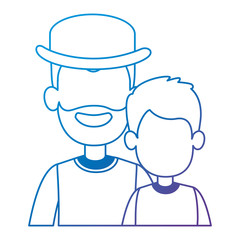cute father with son avatars characters vector illustration design
