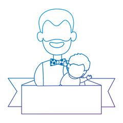 cute father lifting baby avatars characters vector illustration design