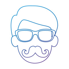 cute father with mustache avatar character vector illustration design