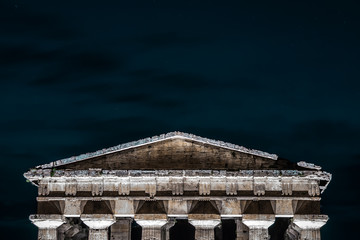 Background with greek columns, symbol of democracy wit copy space