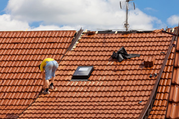 Worker on the roof