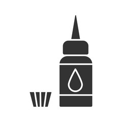 Tattoo machine ink and cap glyph icon