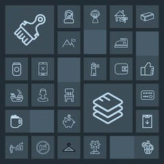 Modern, simple, dark vector icon set with mug, grenade, balance, cafe, investment, data, business, palm, development, technology, cup, leaf, progress, hand, coin, ironing, nature, chair, credit icons