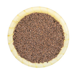 Organic Flax Seeds Also Know as Alsi, Linum usitatissimum or linseed Isolated on White Background