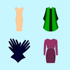 woman clothes icons set