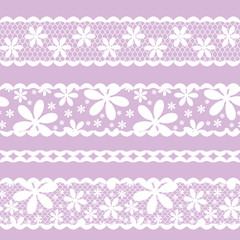 vector seamless ribbon pattern lace, lilac color