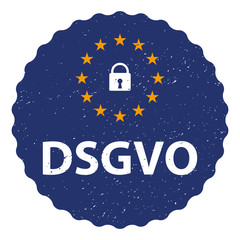 DSGVO Datenschutz Grundverordnung Europa Plakette - Vektor 
