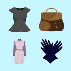 woman clothes icons set