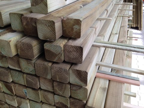 kesseldruck impr&auml;gnierte Holzpfosten