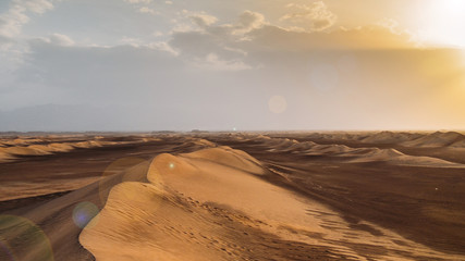 Sand dunes at Dasht-e-Lut, a large salt desert located in the provinces of Kerman, Sistan and...