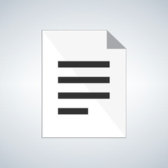 Document Icon or simbol, vector illustration isolated on modern background.