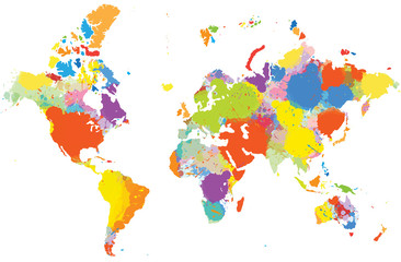 Fototapeta na wymiar Colorful World Map