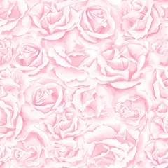 Papier Peint photo Roses Modèle sans couture de vecteur réaliste bouquet de roses