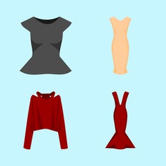 woman clothes icons set