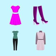 woman clothes icons set