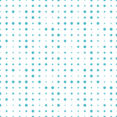 Halftone seamless pattern with blue circles. Dotted texture. Polka dot on white background. Abstract round seamless pattern. Vector illustration.