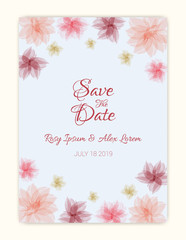 Fototapeta na wymiar Watercolor Floral Wedding Invitation.