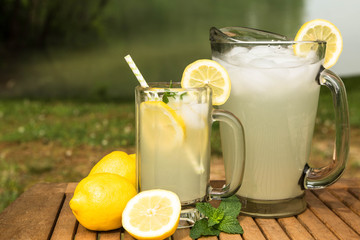 Lemonade Next To The Lake In Summer