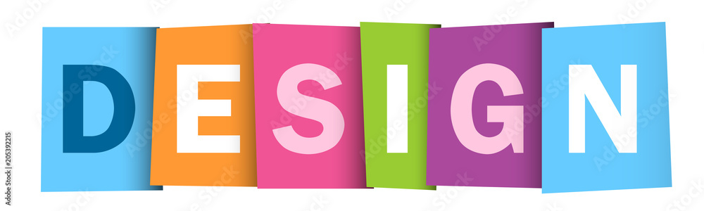 Poster design overlapping vector letters icon
