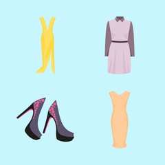 woman clothes icons set