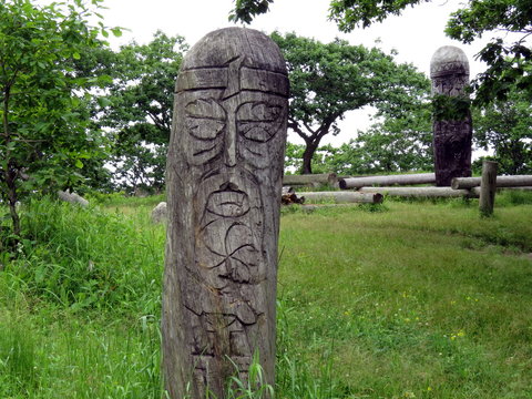 The side post of a pagan temple