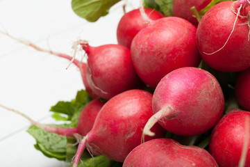 Radishes agriculture background, fresh vegetable.