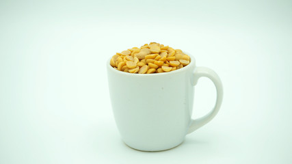 soybean in white cup