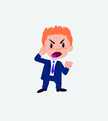 Businessman screams angry in aggressive attitude.
