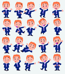 Cartoon character boy in a swimsuit. Set with different postures, attitudes and poses, always in positive attitude, doing different activities in vector vector illustrations.