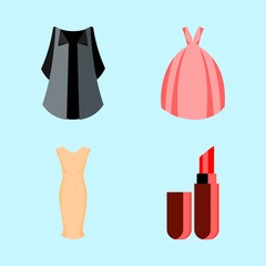 woman clothes icons set