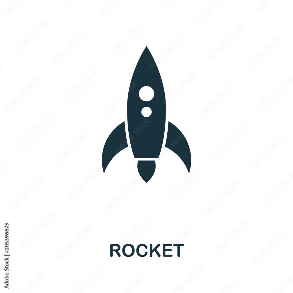 Poster rocket icon in vector. flat style icon design. vector illustration of rocket icon. pictogram isolate