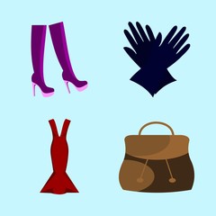 woman clothes icons set