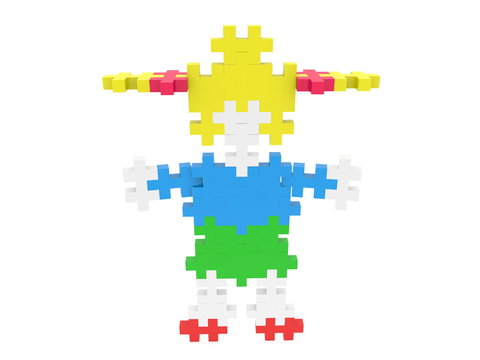 Silhouette of puzzle girl with blonde hair