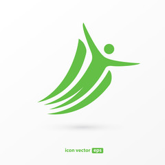 Human character vector logo template creative illustration. Abstract man figure sign.