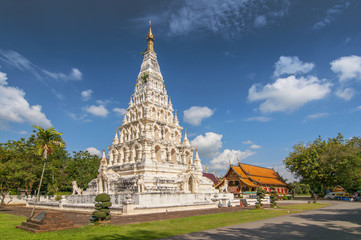 Fototapeta na wymiar Pagoda or chedi, Wat Chedi Liam restored Wiang Kum Kam settlement, Chiang Mai, Northern Thailand.